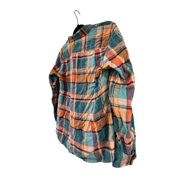 L.L. Bean Signature Plaid Flannel Shirt Womens 10 Multi-Color Excellent Cotton - Picture 8 of 10